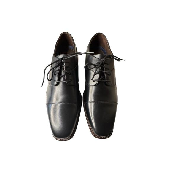 Johnston & Murphy NEW Black Leather Men’s 8 Archer Cap Toe Oxford Shoes - Picture 2 of 8